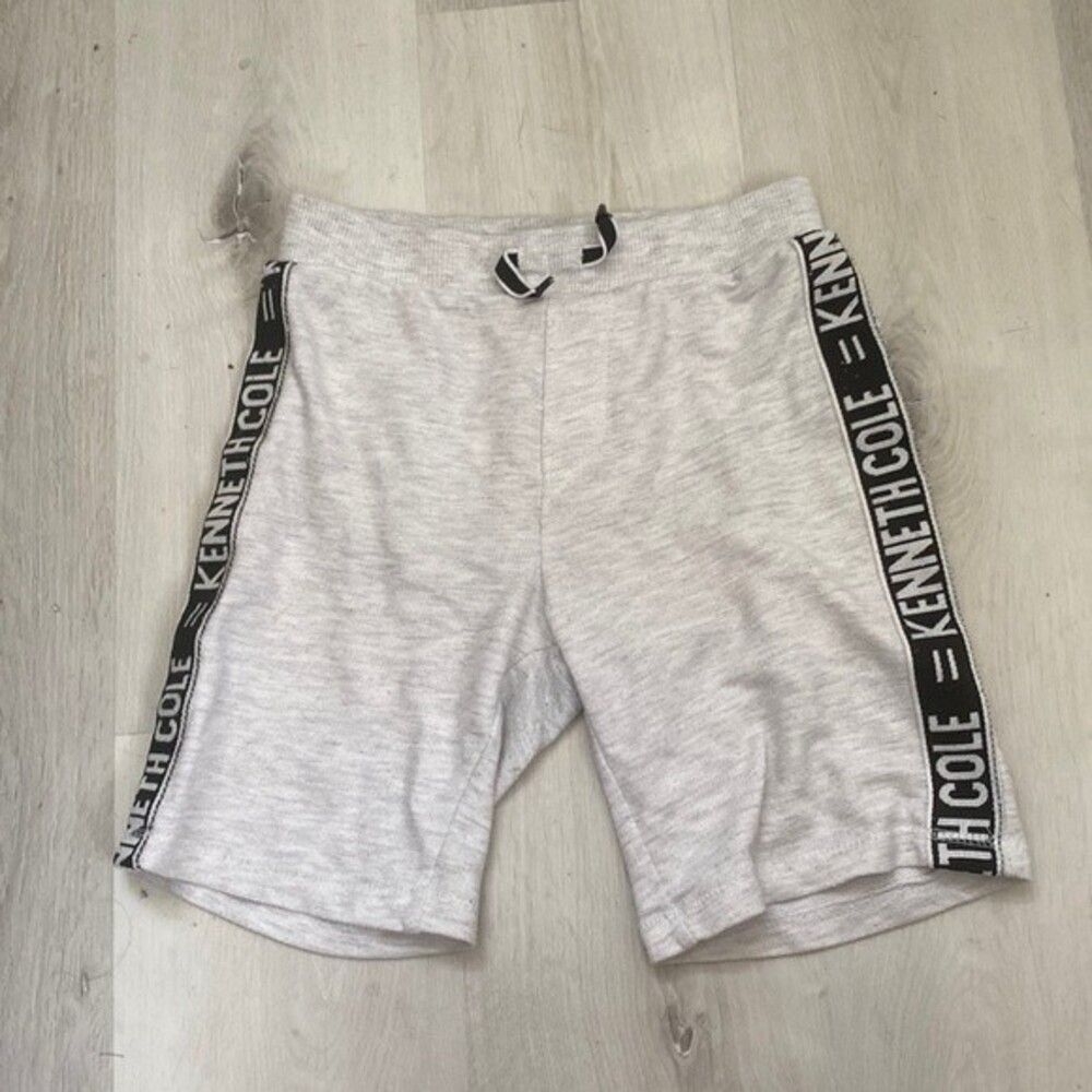 Kenneth Cole Boy’s Grey Black Logo Sweat Lounge Shorts Sz 8